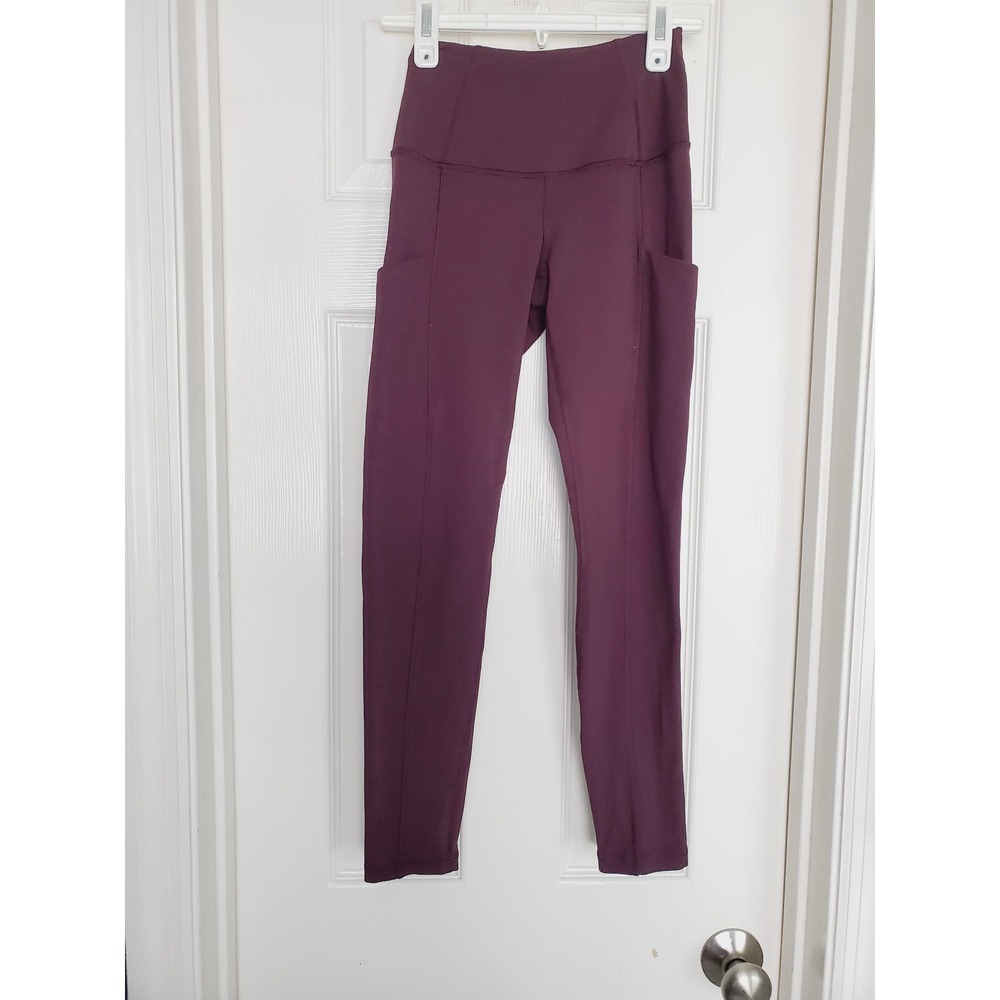 The North Face Outdoor Leggings Plum Purple High‎ Waisted Pockets Yoga Pants XS